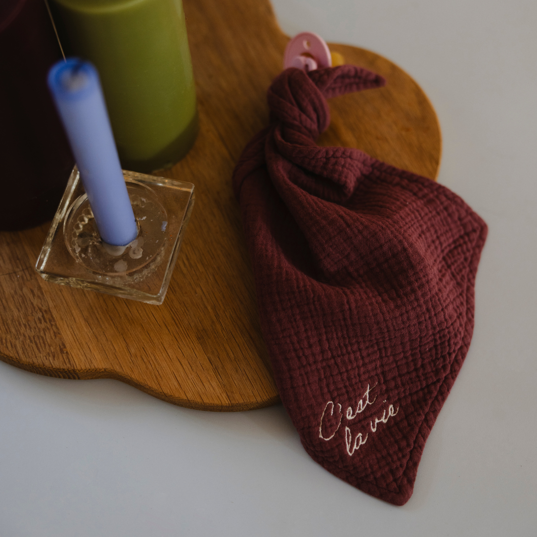 PACIFIER CLOTH CUDDLE | BURGUNDY BOO