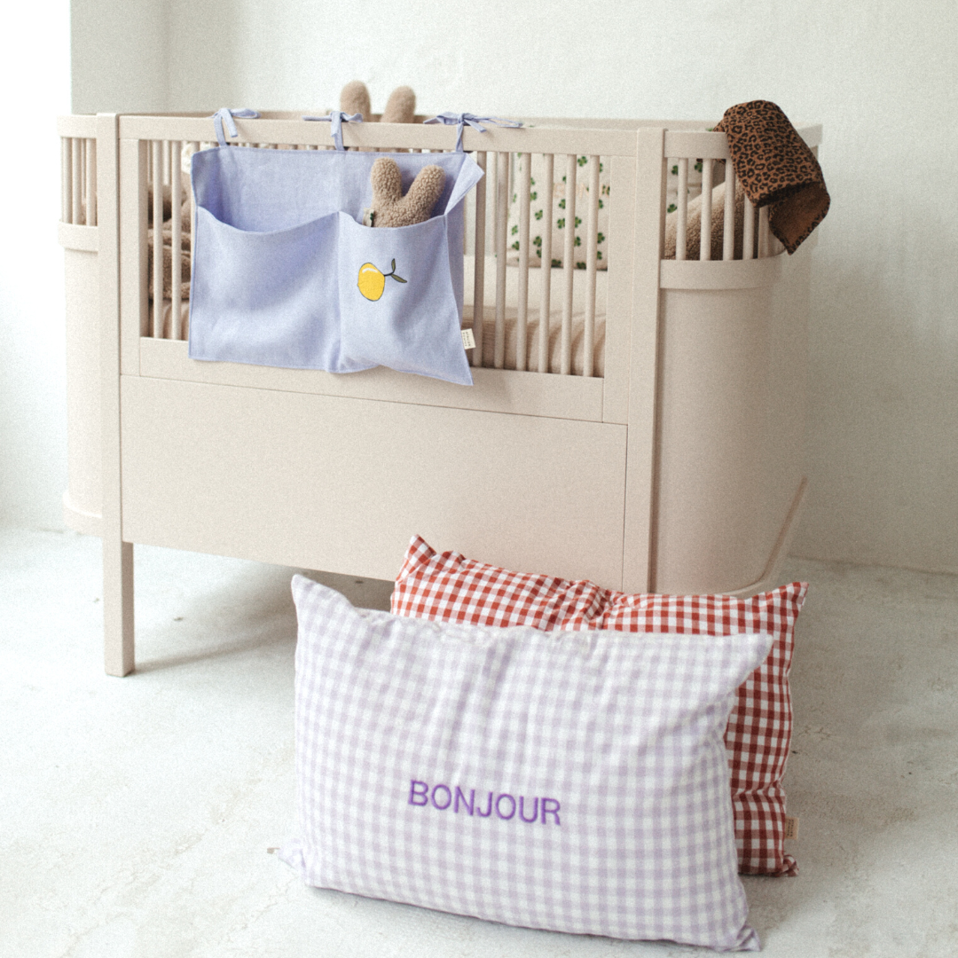 Geruit kussen met personalisatie