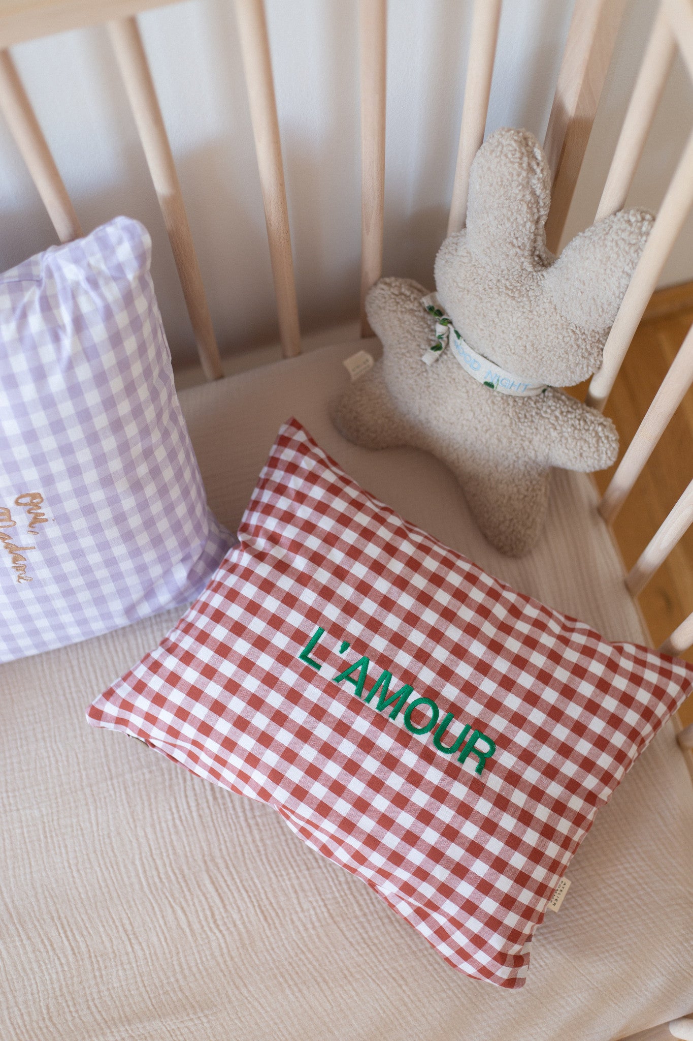 Fitted sheet cot bonjour beige