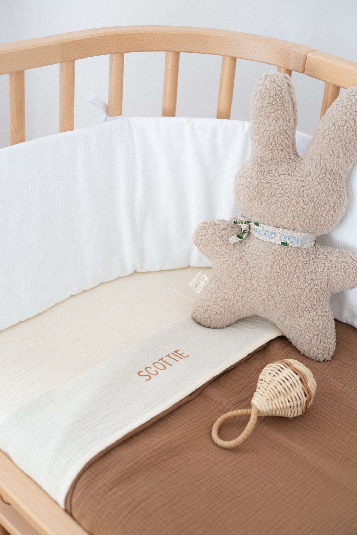 Fitted sheet crib cosy white