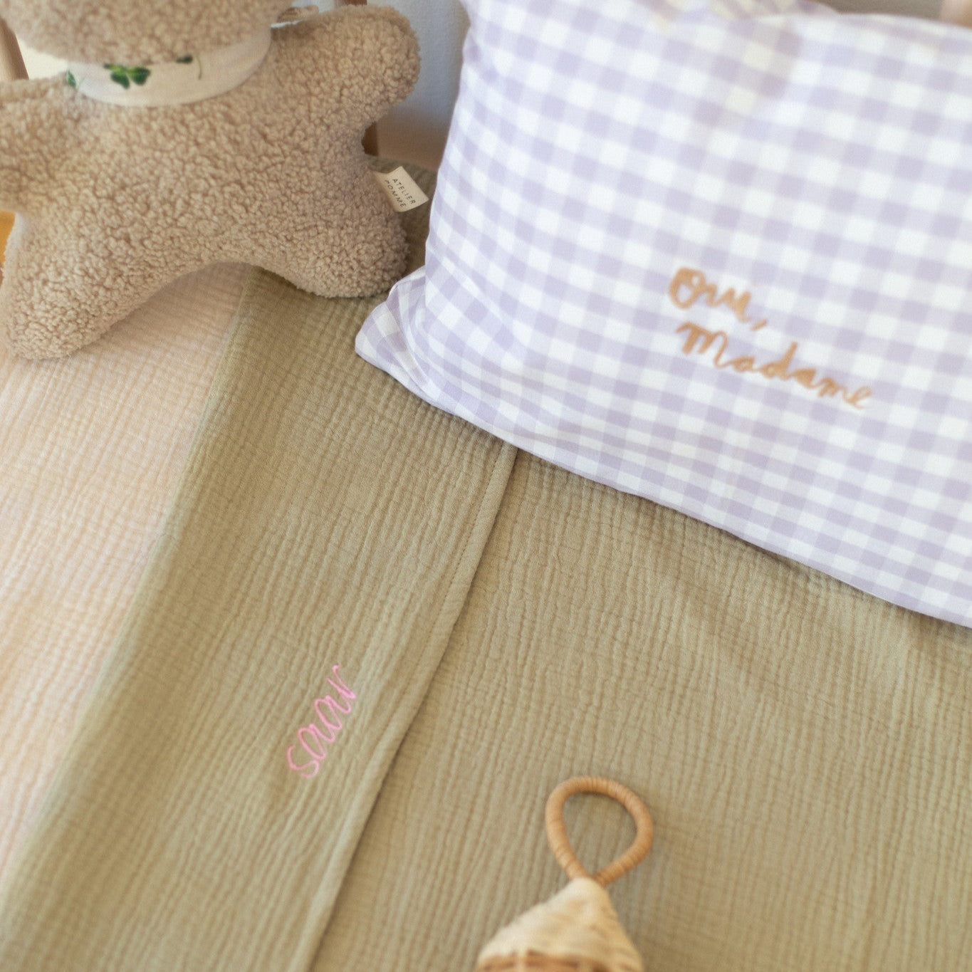 Flat sheet cot morning moss