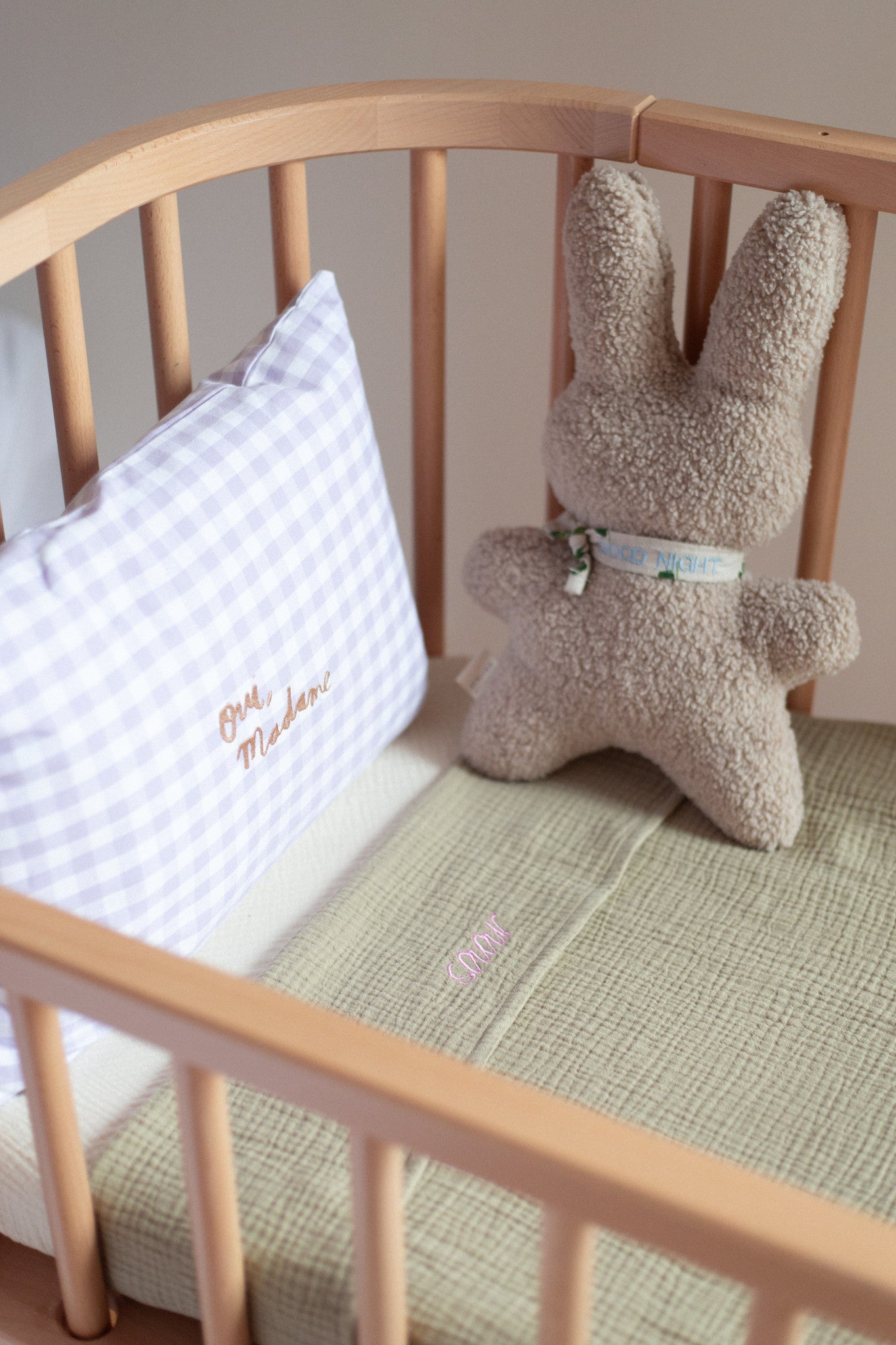 Flat sheet crib morning moss