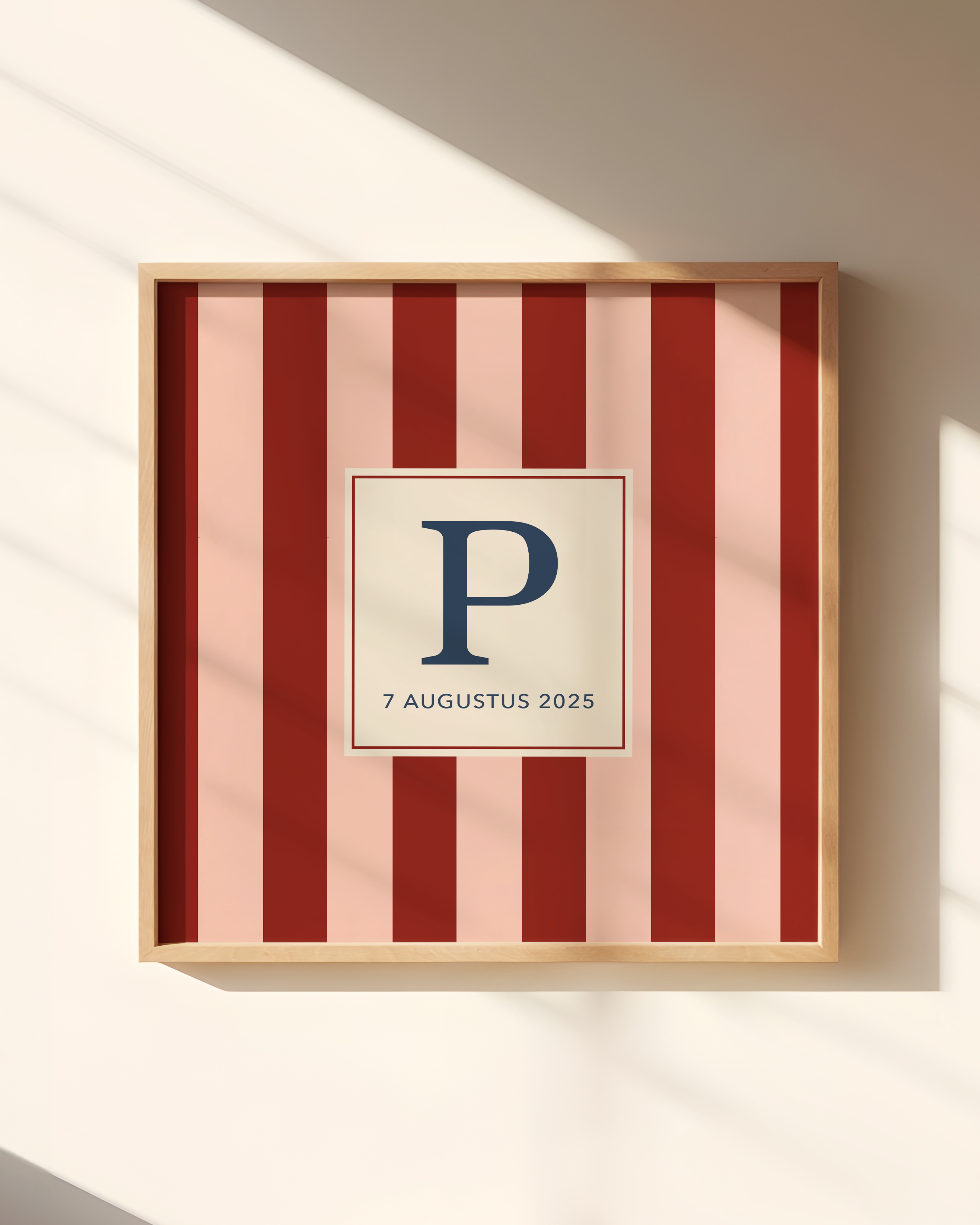 INITIAL POSTER | STRIPES BURGUNDY