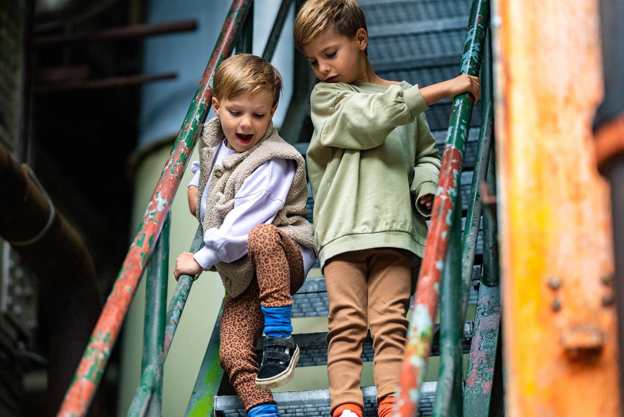 bruine panterprint legging kids