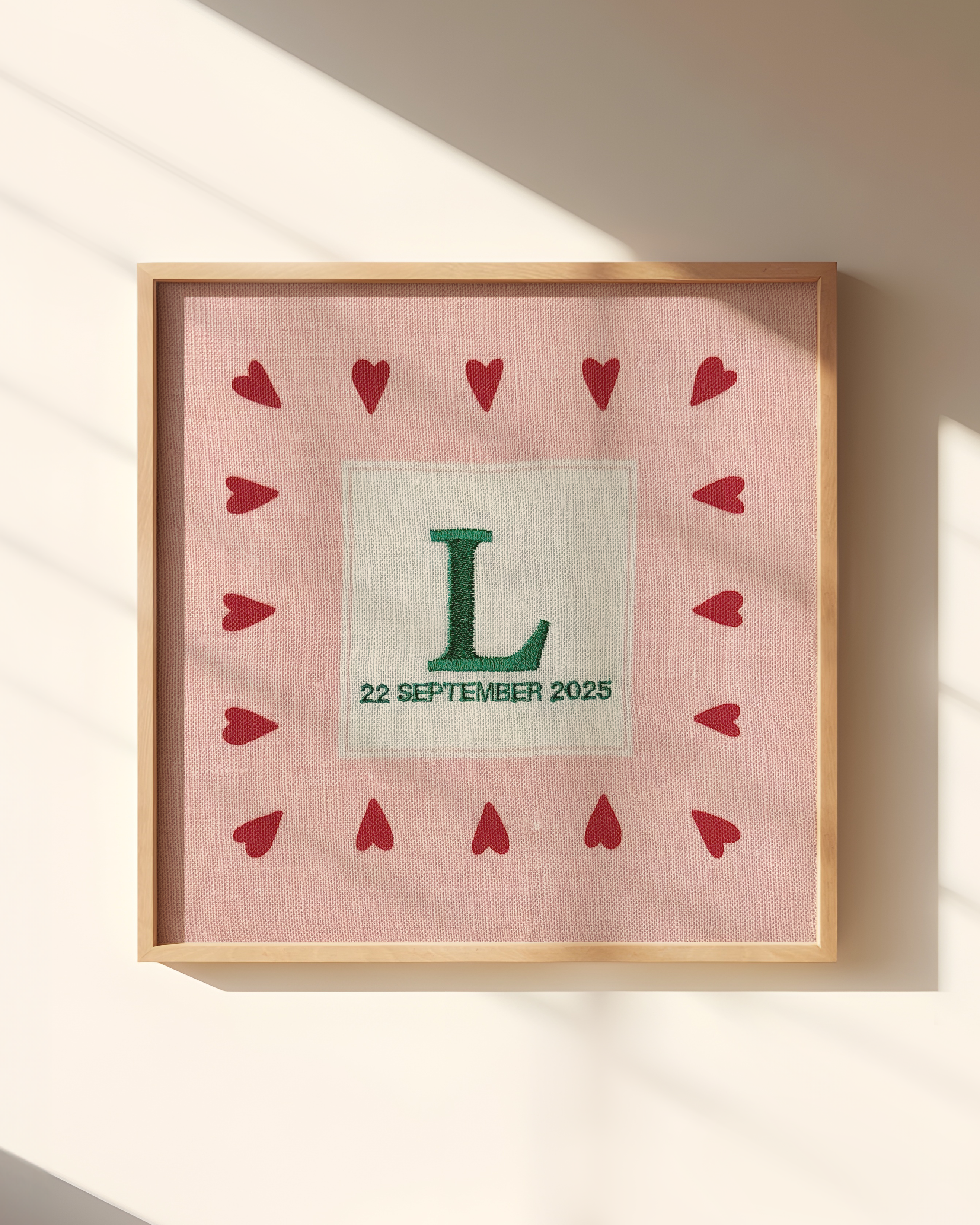 geboorteposter hartjes initial