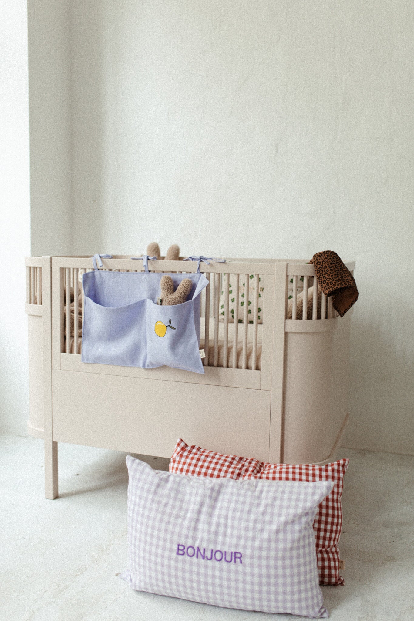 Linen bed pocket lucky lila