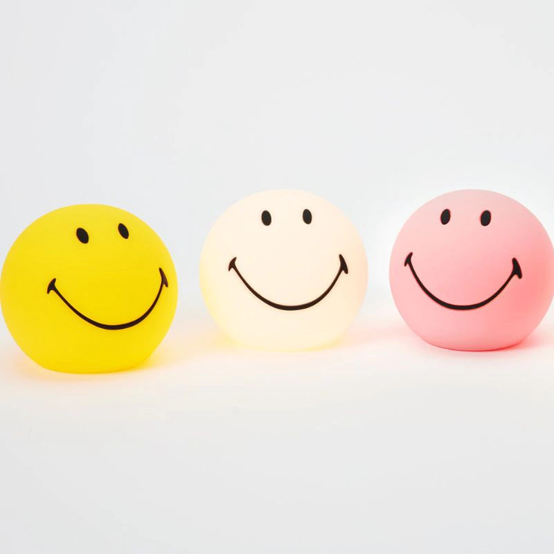 Smiley lamp in drie kleuren