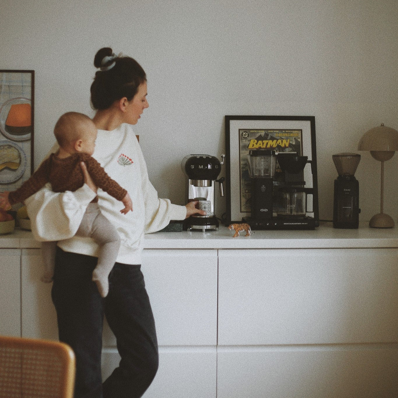 Woman sweater cosy white