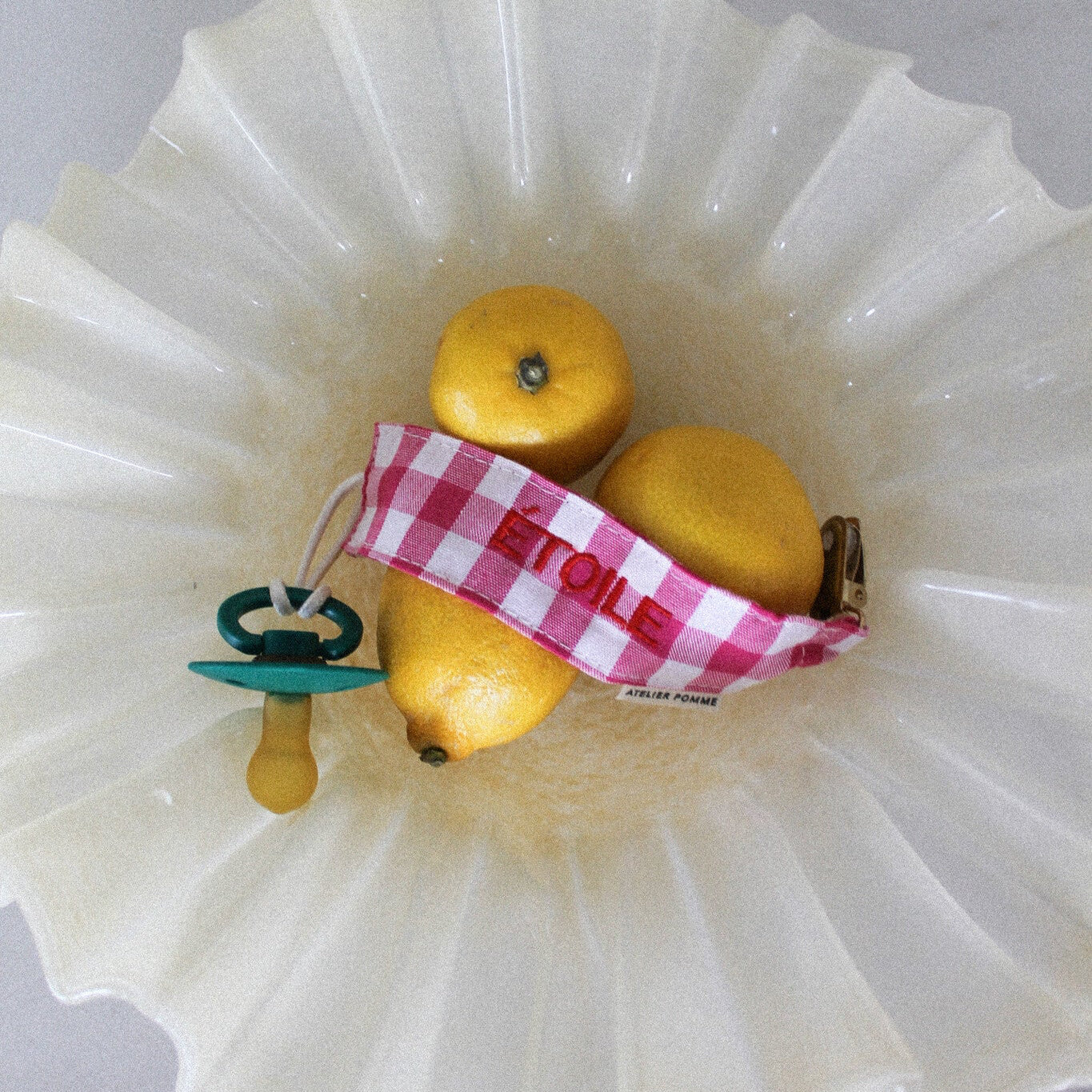 PACIFIER CORD CHECKED | BLOWY BUBBLEGUM