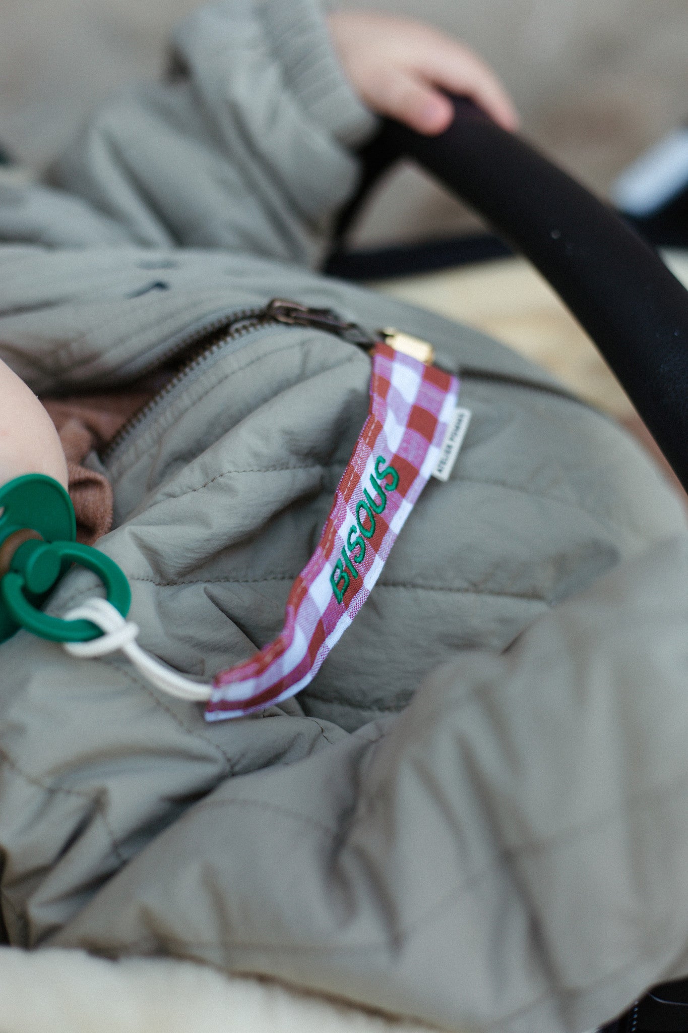 PACIFIER CORD CHECKED | BISOUS BRIQUE
