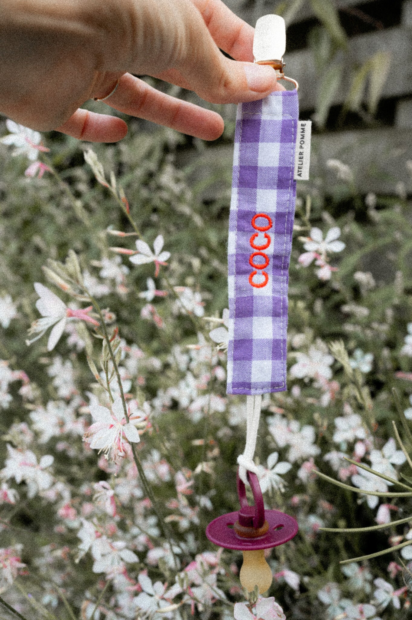 PACIFIER CORD CHECKED | PURPLE RAIN