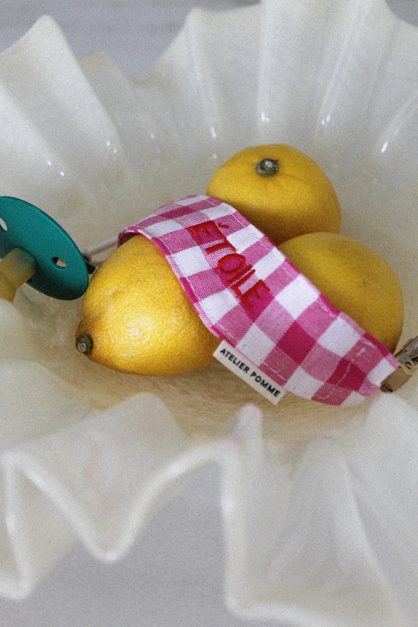 PACIFIER CORD CHECKED | BLOWY BUBBLEGUM