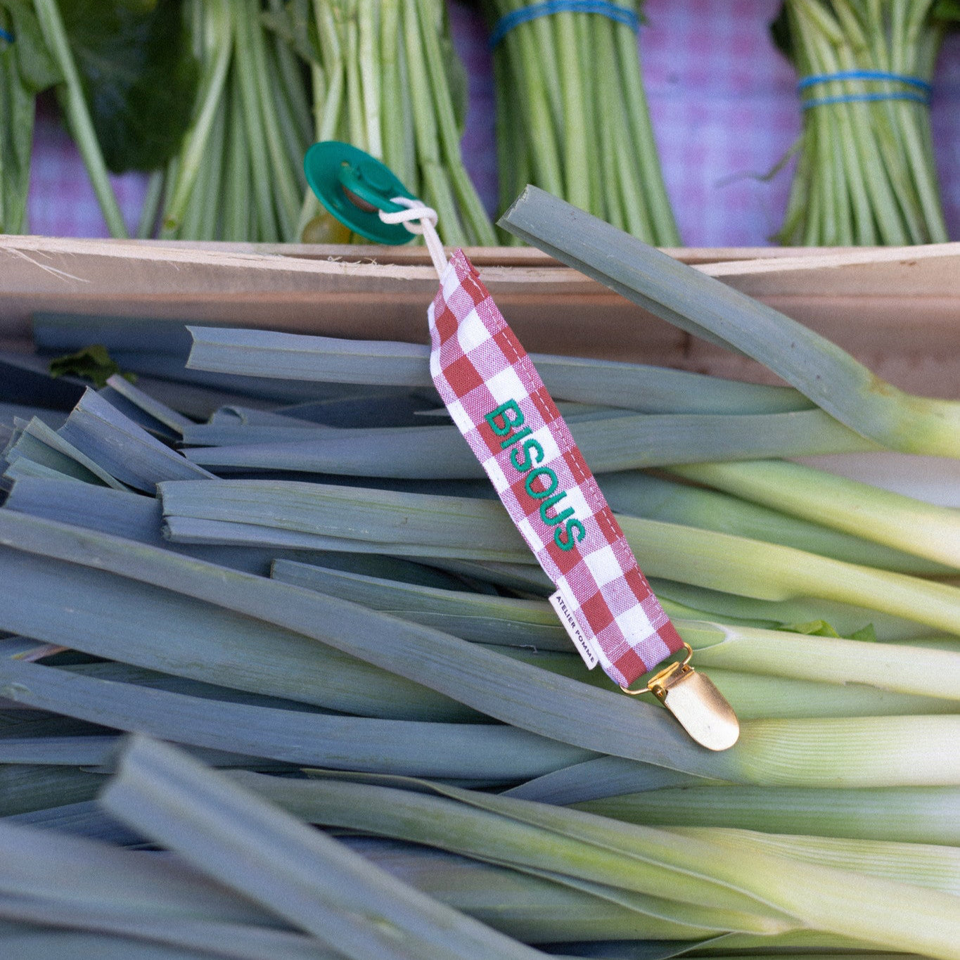 PACIFIER CORD CHECKED | BISOUS BRIQUE