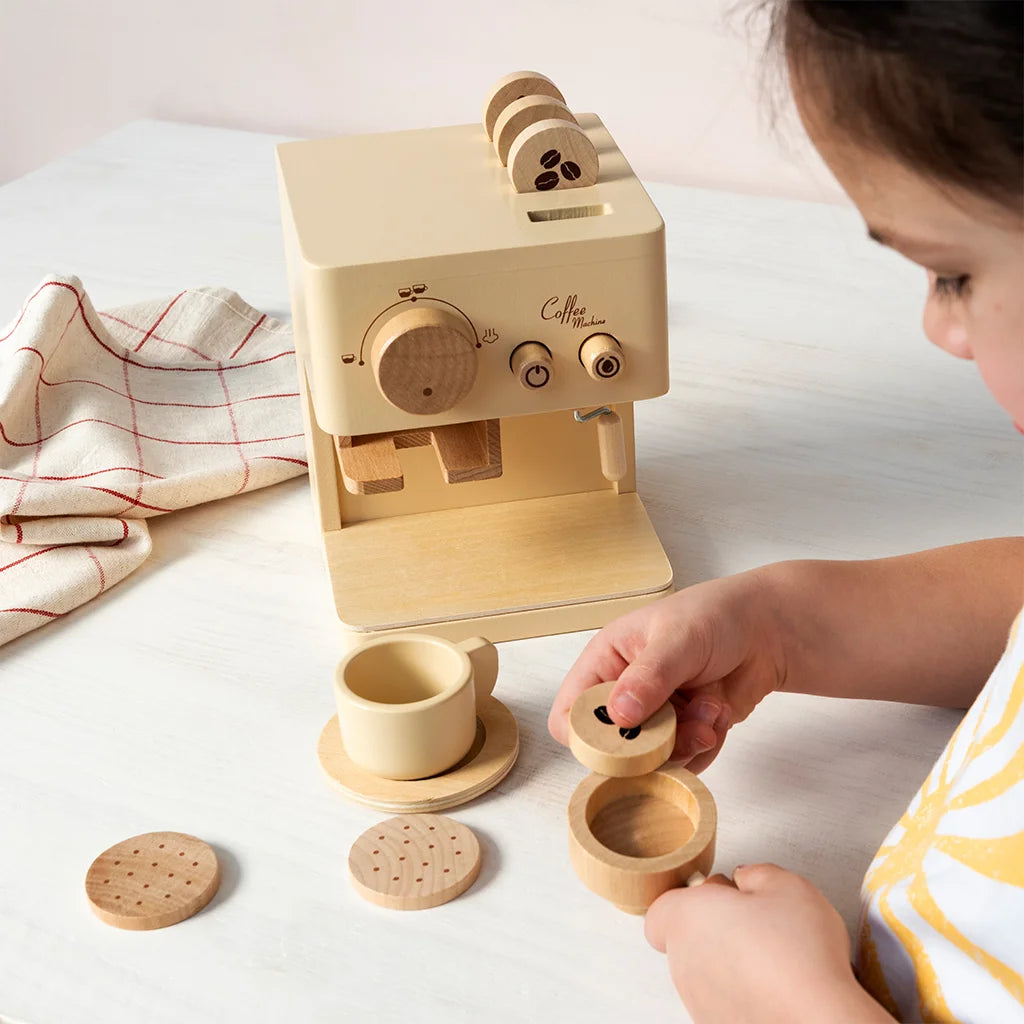 Spielset Kaffeemaschine aus Holz