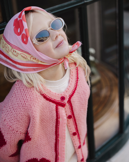 SCARF POMME CLUB SMILEY | BLOWY BUBBLEGUM