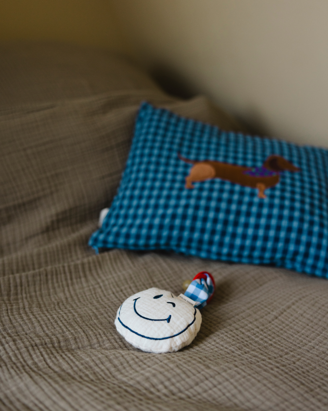 CUSHION CHECKED | MISTY BLUE