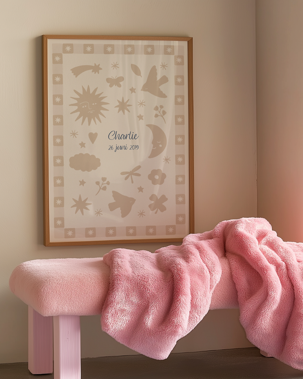 Birth Poster | Bonjour Beige