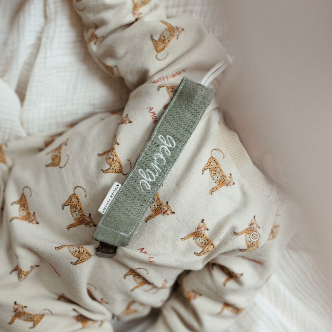 PACIFIER CORD | LINEN MORNING MOSS