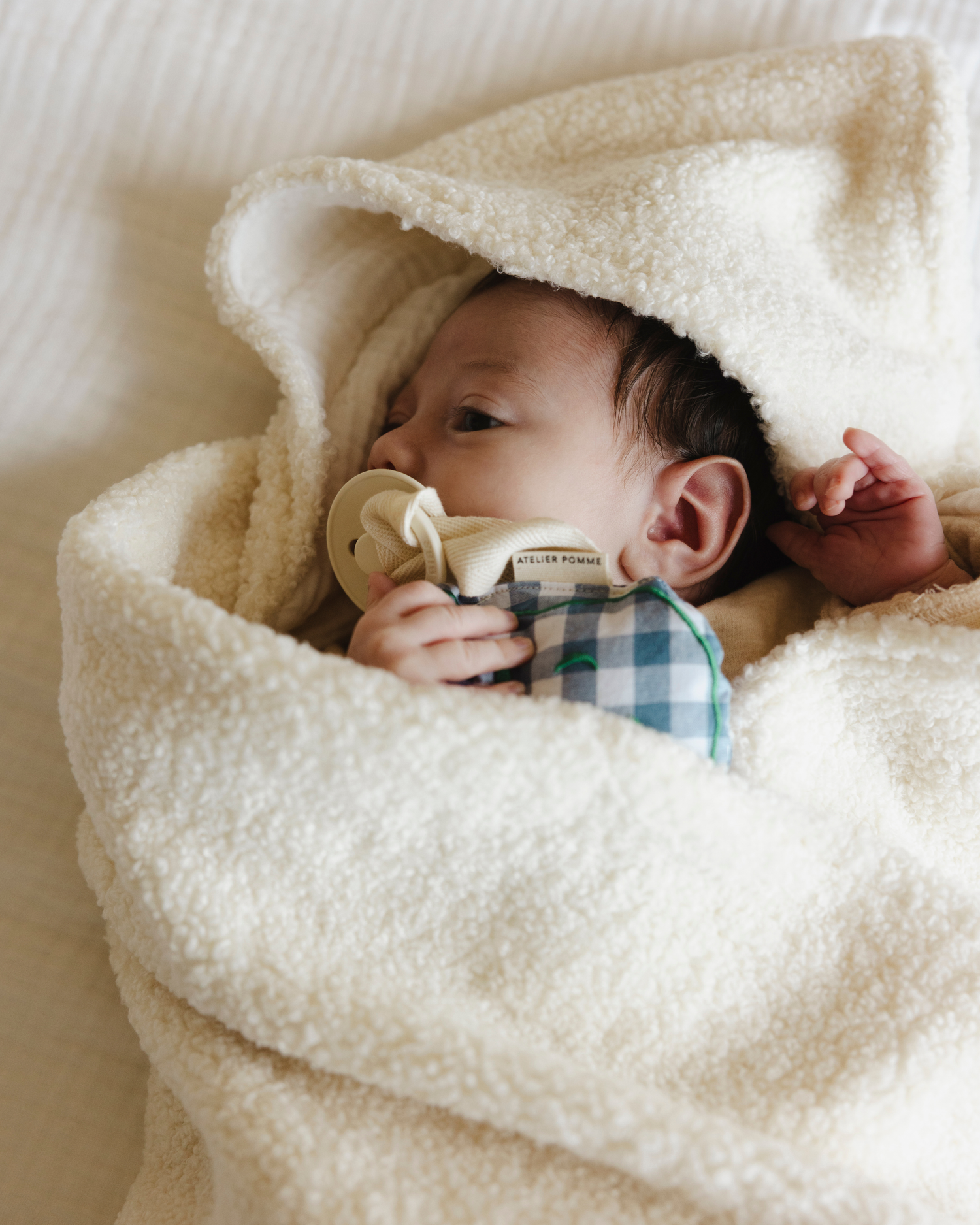 SPEENDOEKJE POMME | CHECKED MISTY BLUE