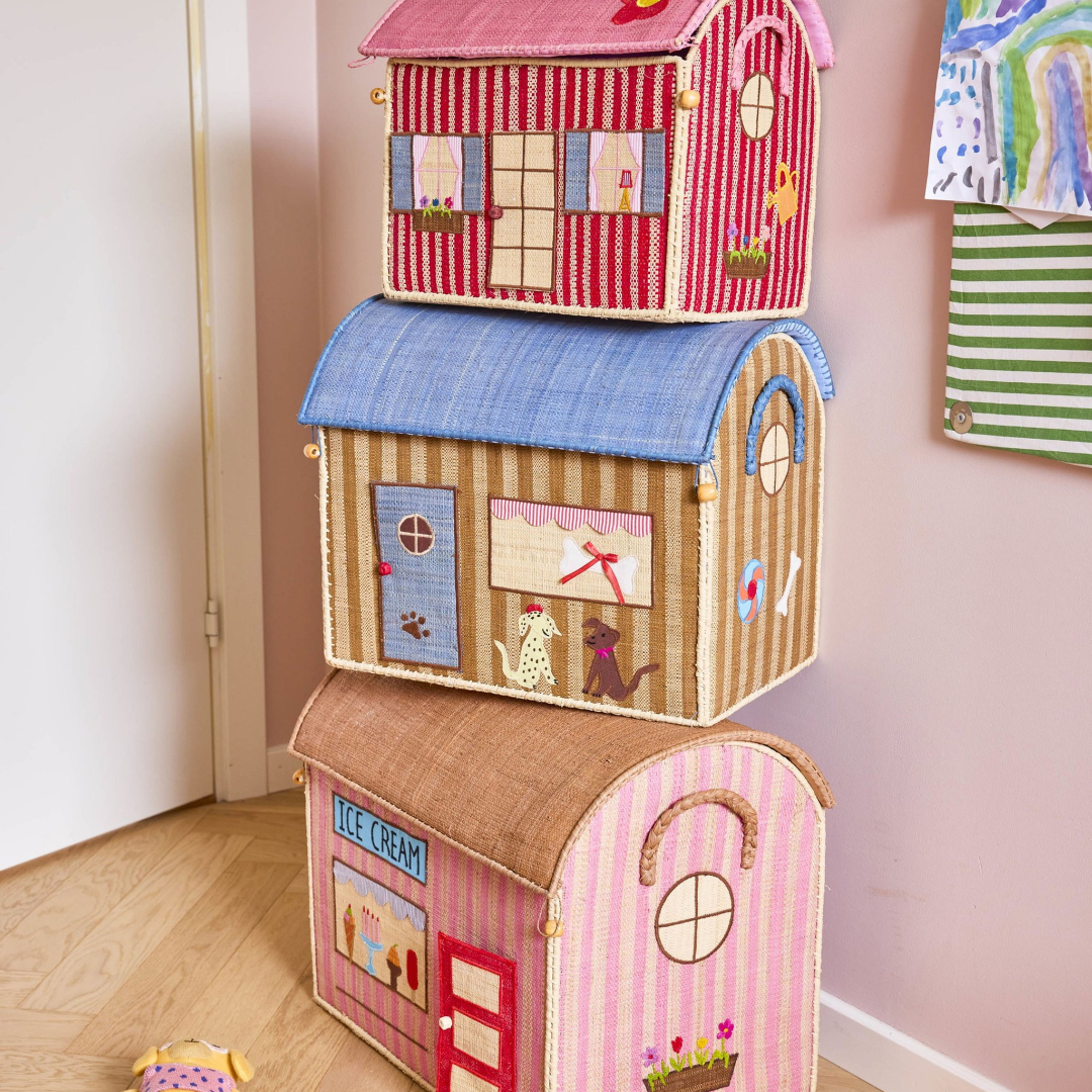 Les Petites Maisons | Raffia Toy Baskets – Set of 3