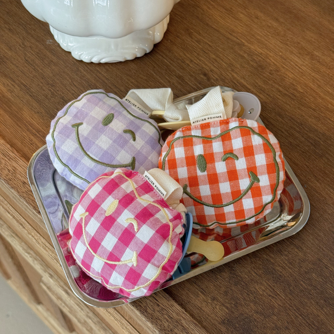 PACIFIER CLOTH  POMME | LILA CHECKED