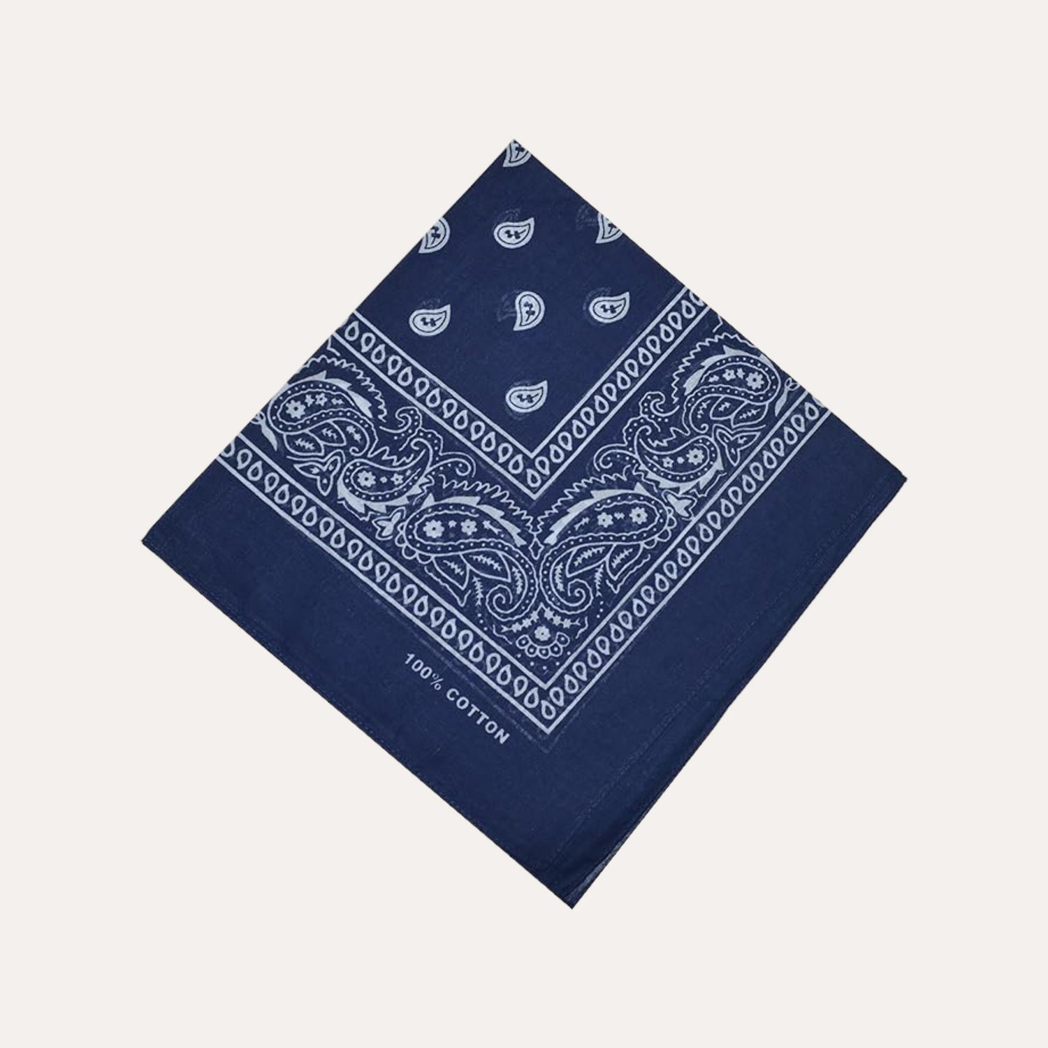 Een donkerblauwe bandana sjaal met personalisatie 