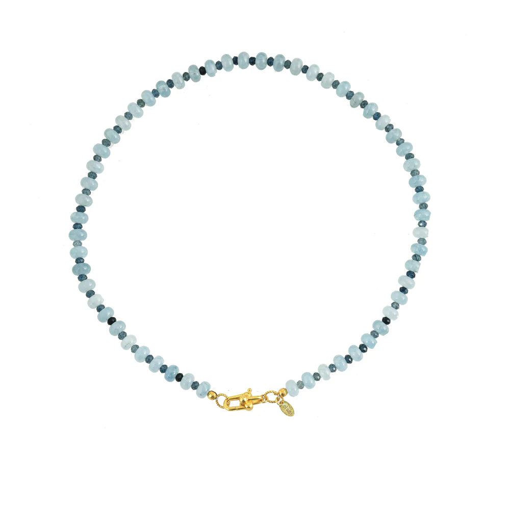 Donutketting met blauwe jade-edelsteen