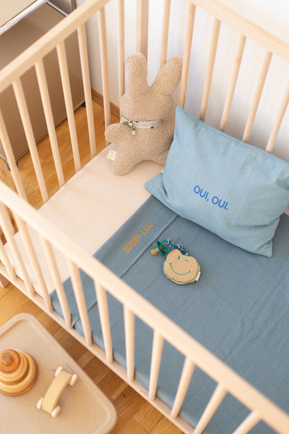 Flat sheet cot misty blue 