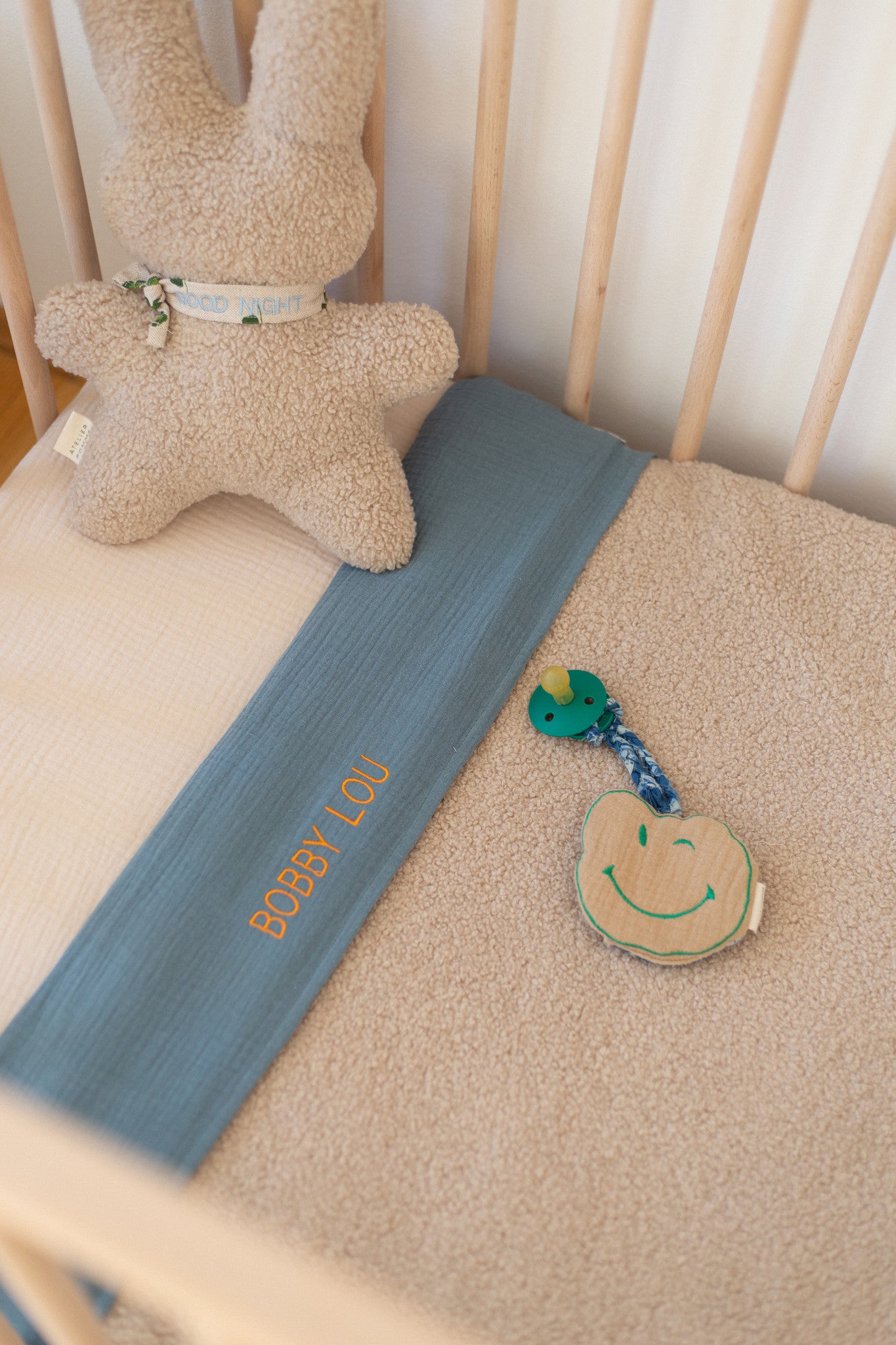 Flat sheet cot misty blue 