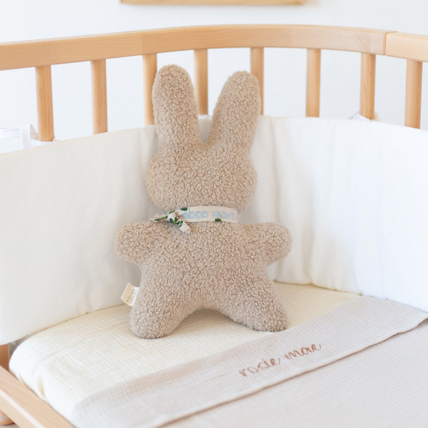 Flat sheet crib bonjour beige 