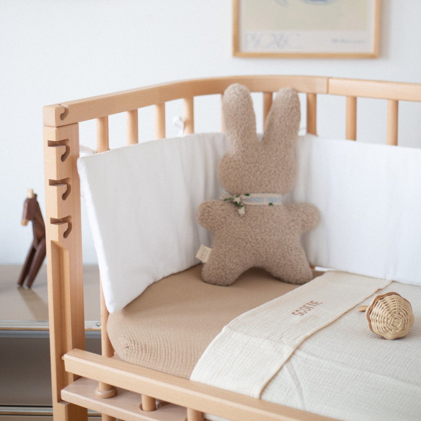 Flat sheet crib cosy white 