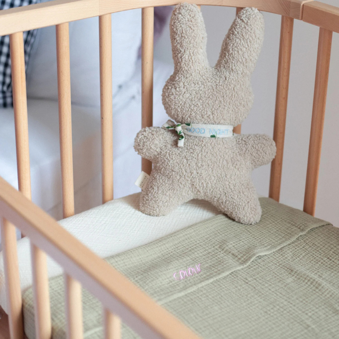 Flat sheet crib morning moss