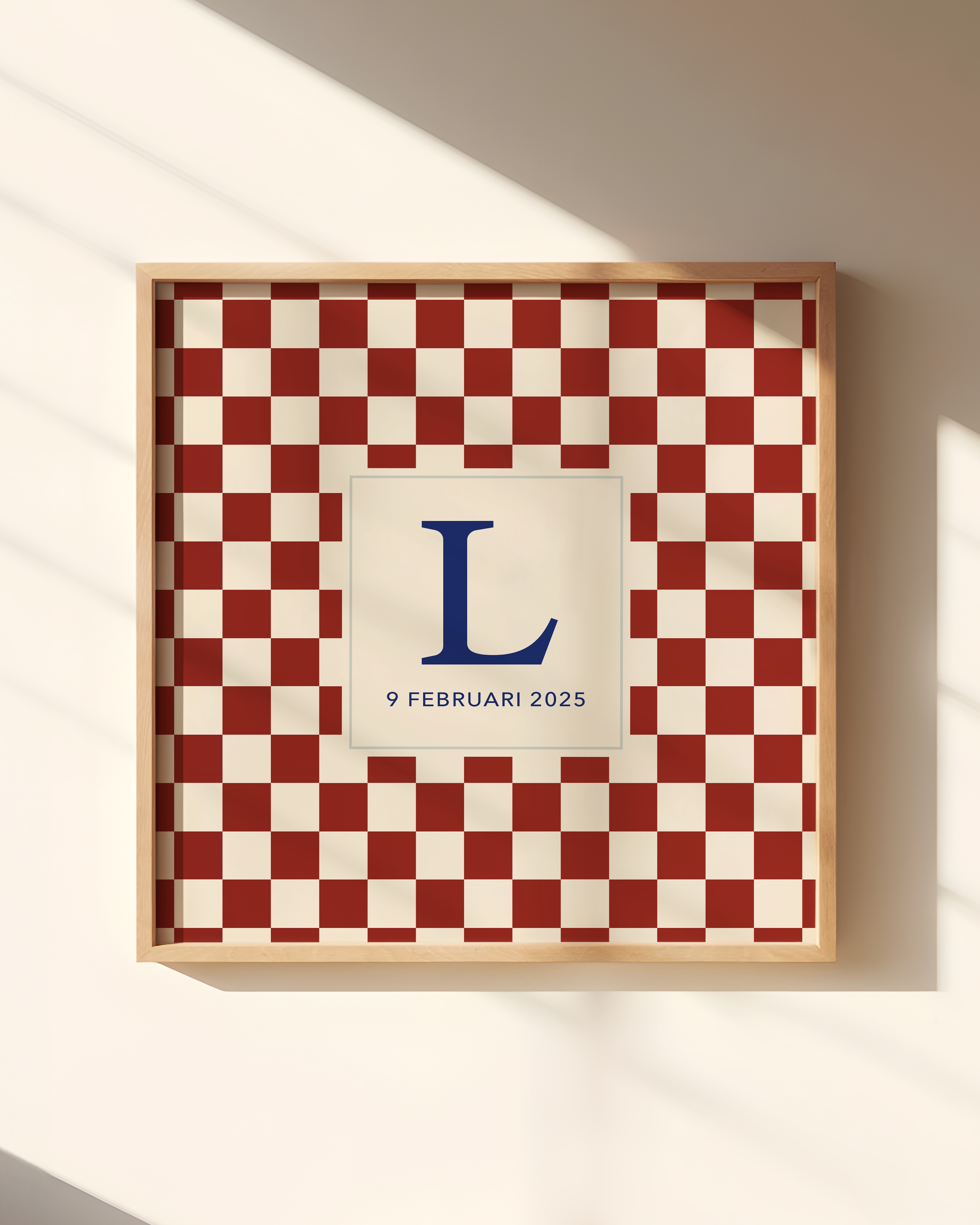 INITIAL POSTER | CHECKED BURGUNDY