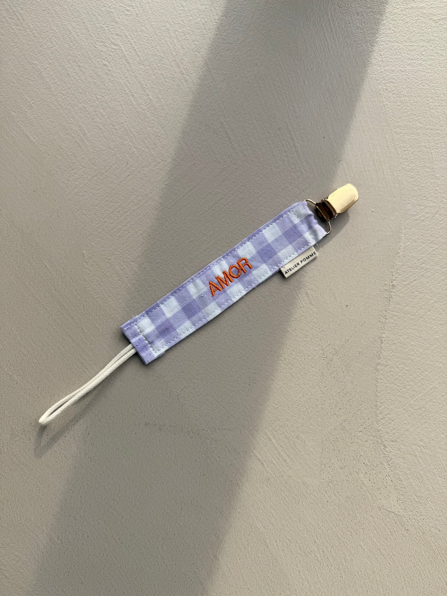 SAMPLE SALE | PACIFIER CHECKED LUCKY LILA