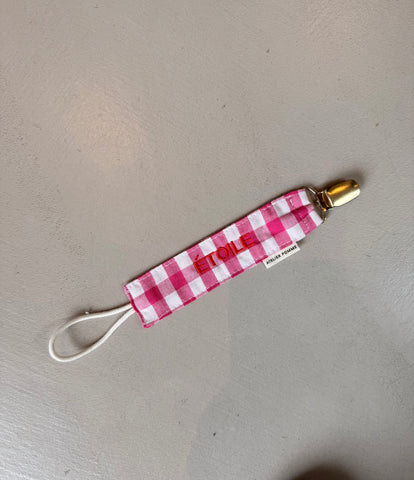 SAMPLE SALE | PACIFIER CHECKED BLOWY BUBBELGUM