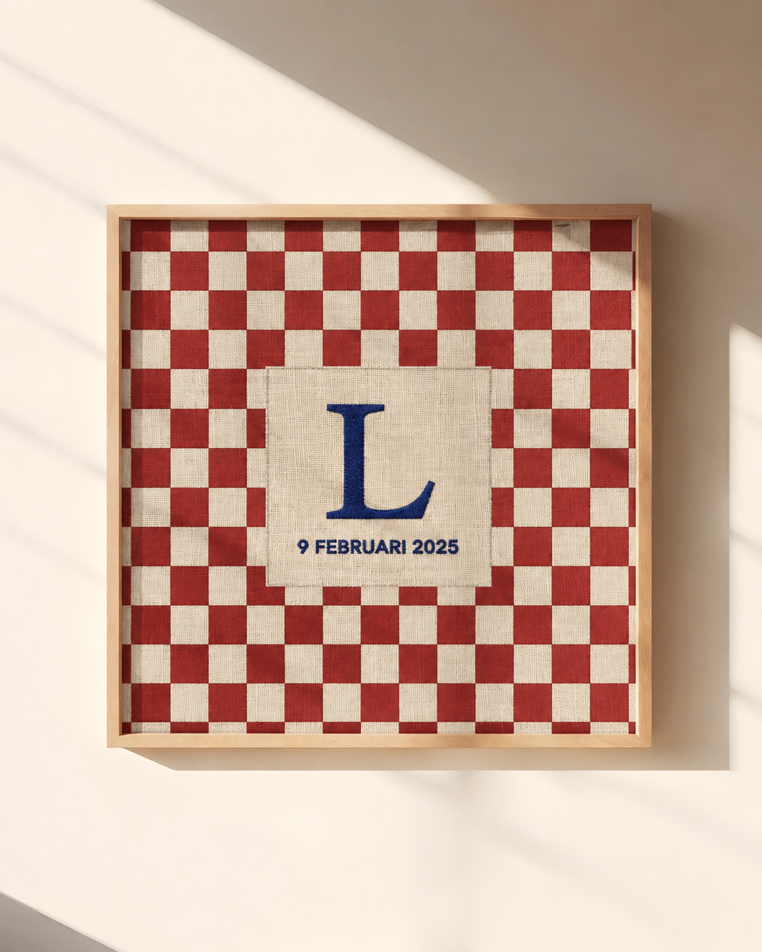 INITIAL POSTER | CHECKED BURGUNDY