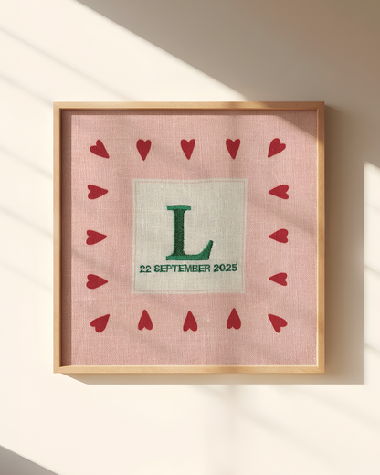 geboorteposter hartjes initial