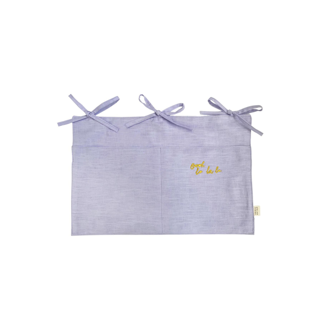 Linen bed pocket lucky lila 