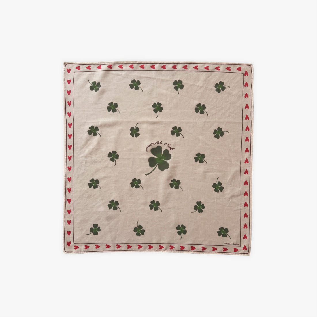 scarf with clovers and hearts