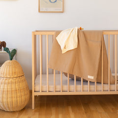 MUSLIN BLANKET FINE BROWN | COT