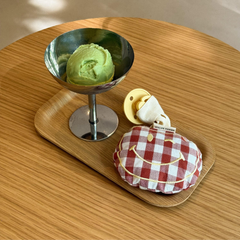 PACIFIER CLOTH POMME | CHECKED BISOUS BRIQUE