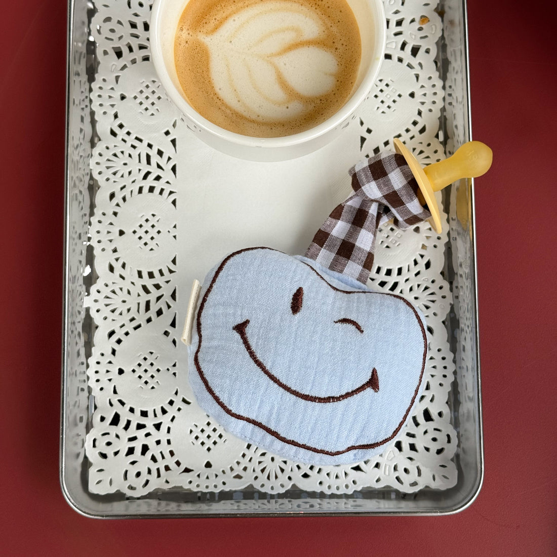 mouseline speendoekje smiley baby