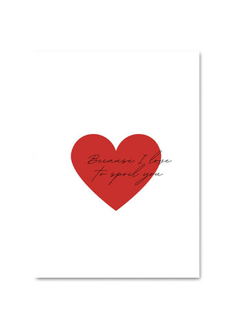 SALE - POST CARD | BECAUSE I LOVE TO SPOIL YOU