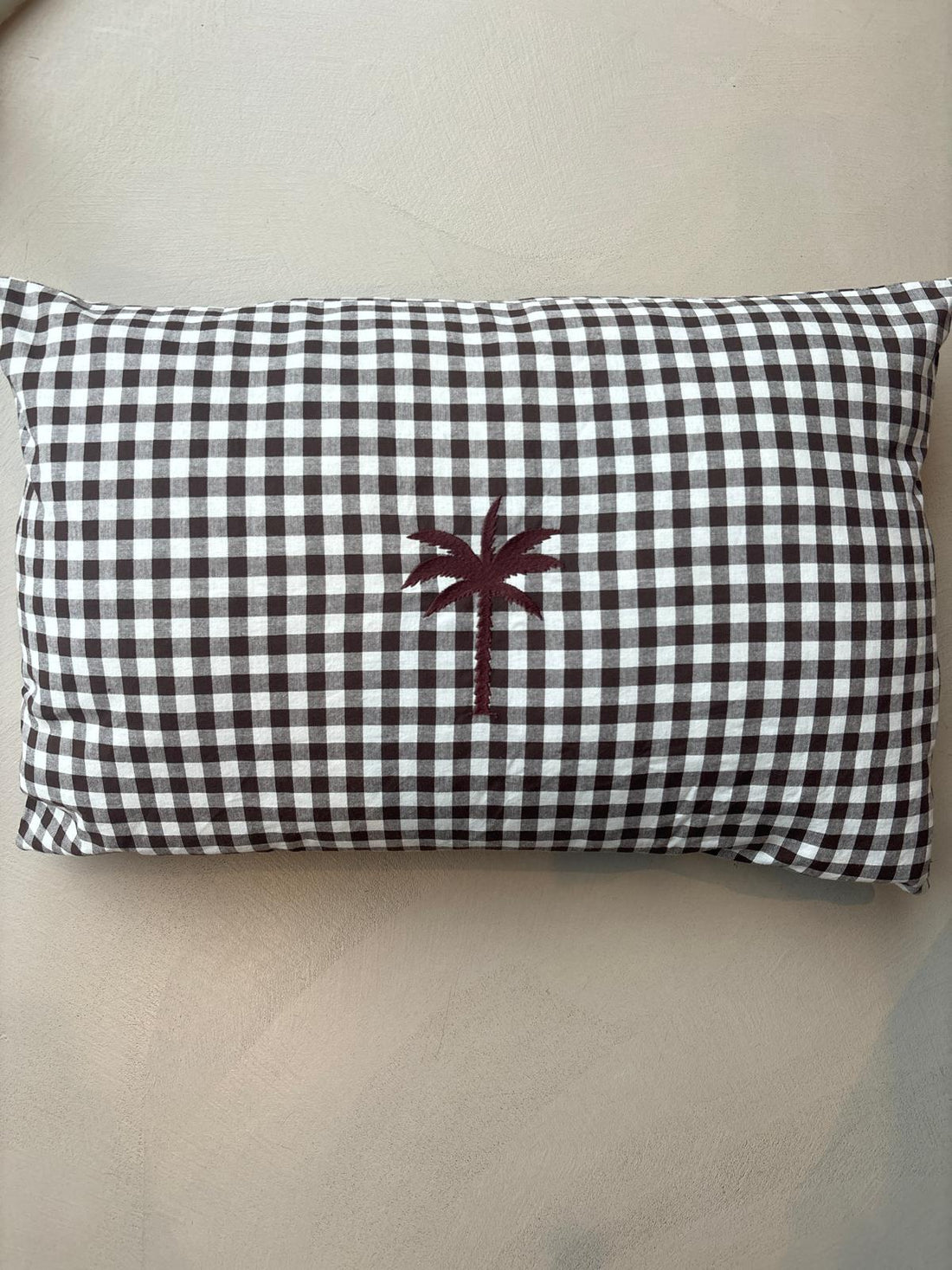 SAMPLE SALE |Cushion Checked Hot Chocolate Palm Spring