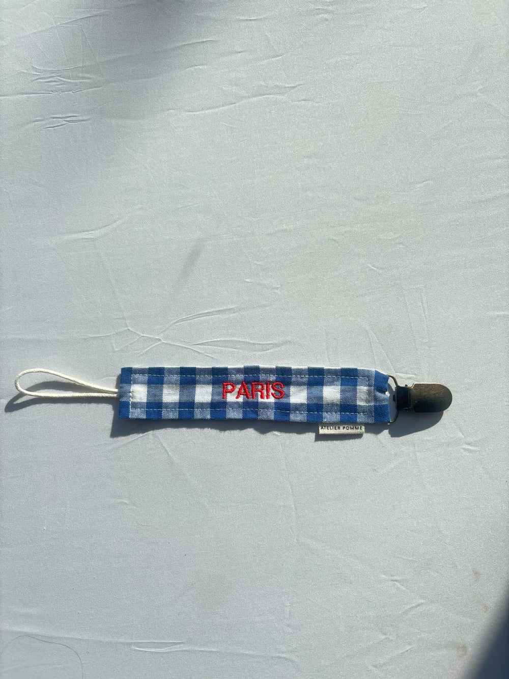 SAMPLE SALE | Pacifier Cord Checked Boogie Blue Paris