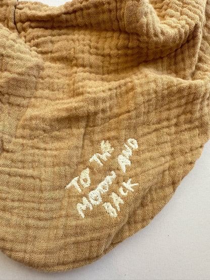 SAMPLE SALE | Tiny Bib Fine Brown To The Moon And Back