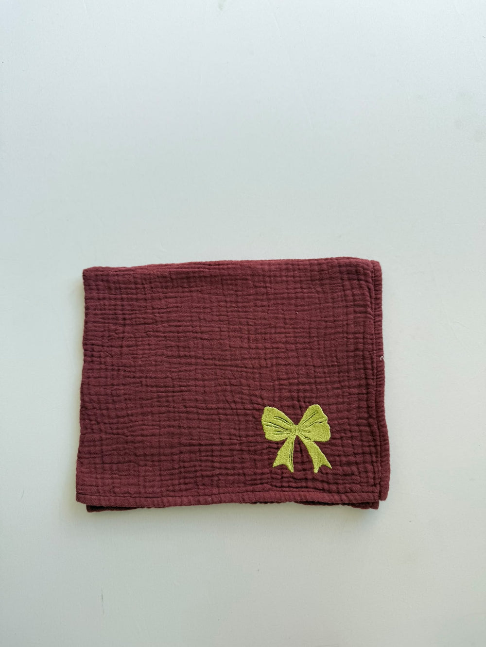 SAMPLE SALE |Petit Towel Burgundy Bow