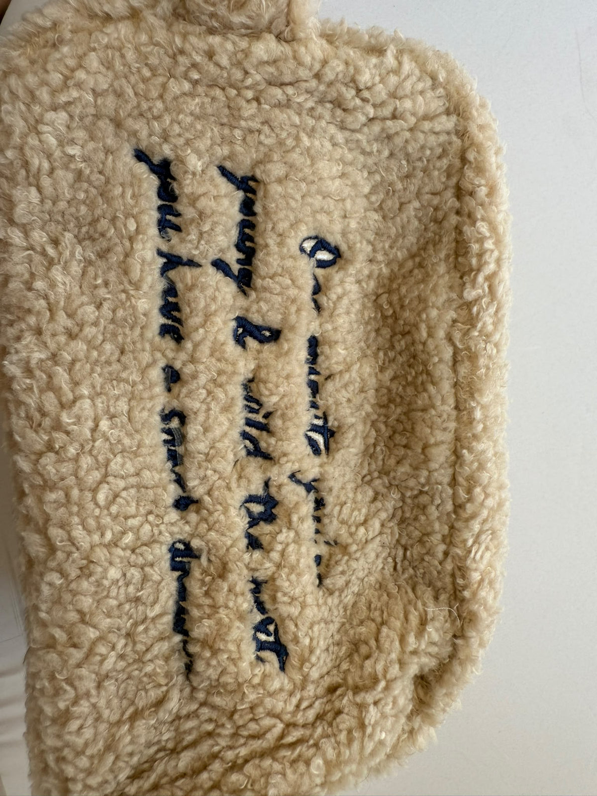 SAMPLE SALE |Teddy Pouch blue text