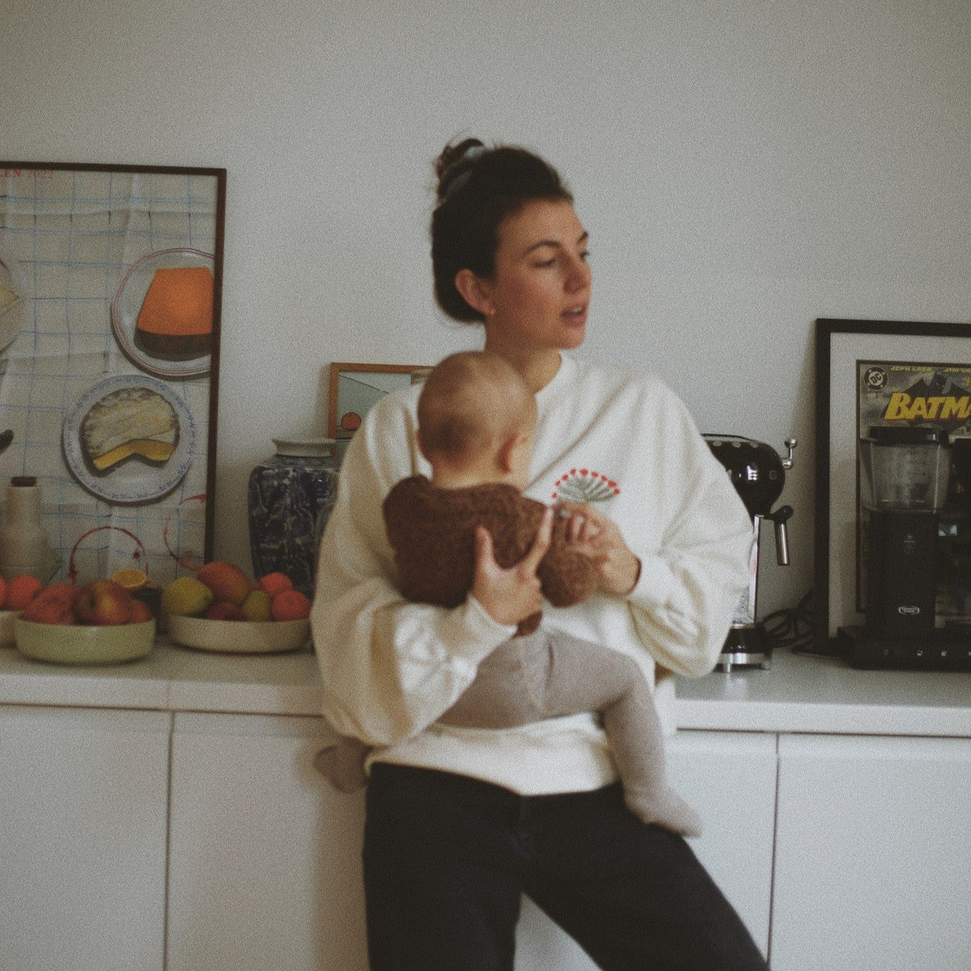 Woman sweater cosy white 