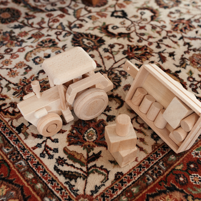 houten speelgoedtractor. 